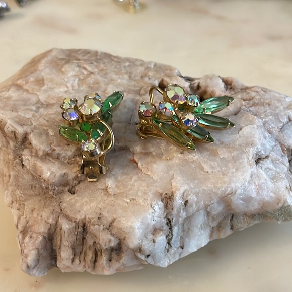 Lime Green Clip On Earrings - Picture 4 of 8